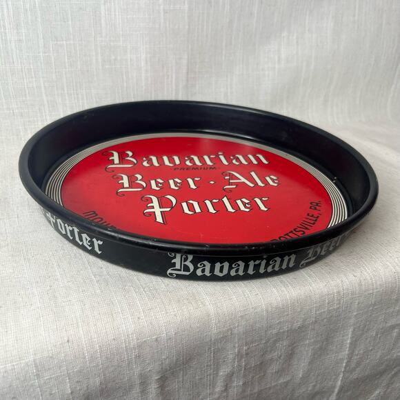 Vintage Barvarian Beer Tin Litho Beer Tray Advertising Mount Carbon Brewery PA - Picture 3 of 9